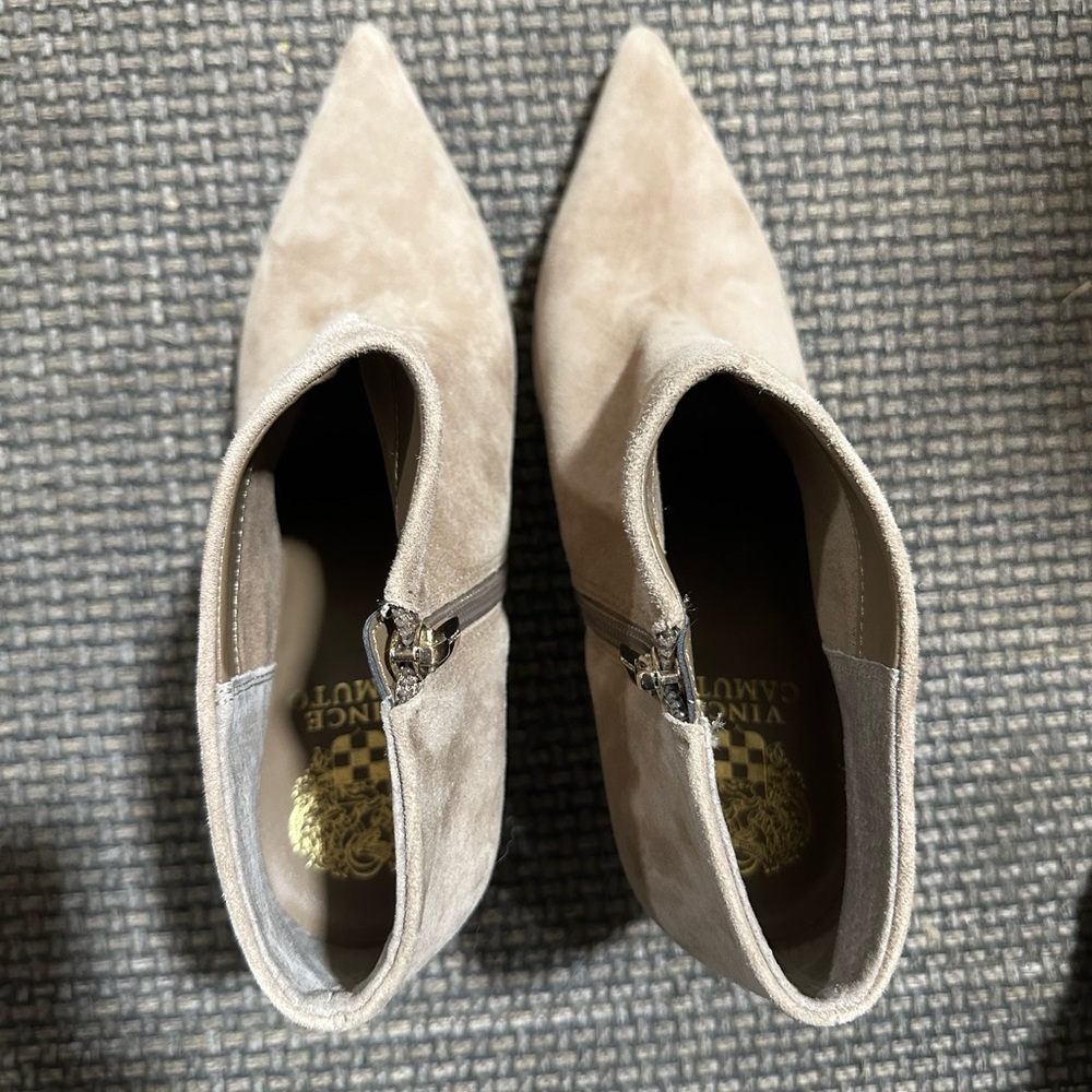 Vince Camuto Taupe Suede Ankle Booties